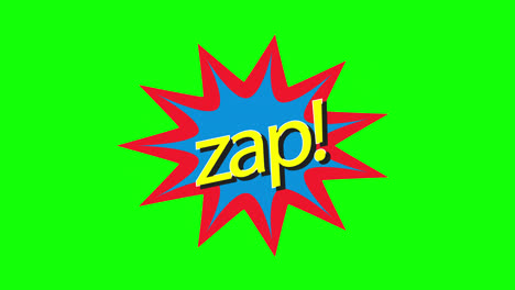Cartoon-Zap-Comic-Blase-Sprachschleifen-Animationsvideo,-Transparenter-Hintergrund-Mit-Alphakanal.